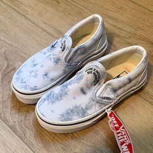 Vans Kids Slip-On Sneakers - White and Blue
